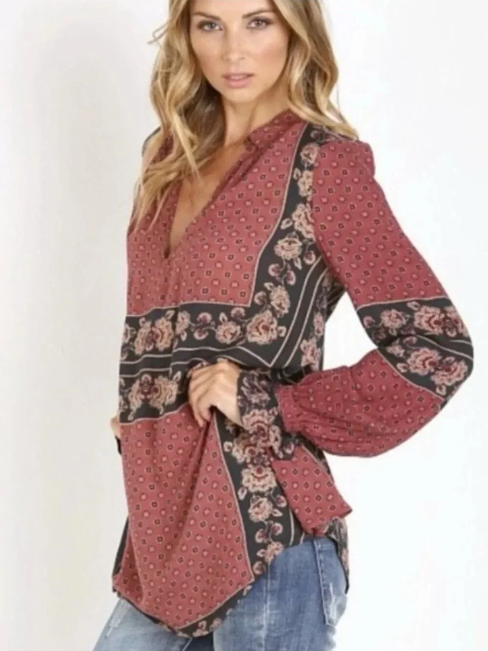 Free People Changing Times Tunic in Brick